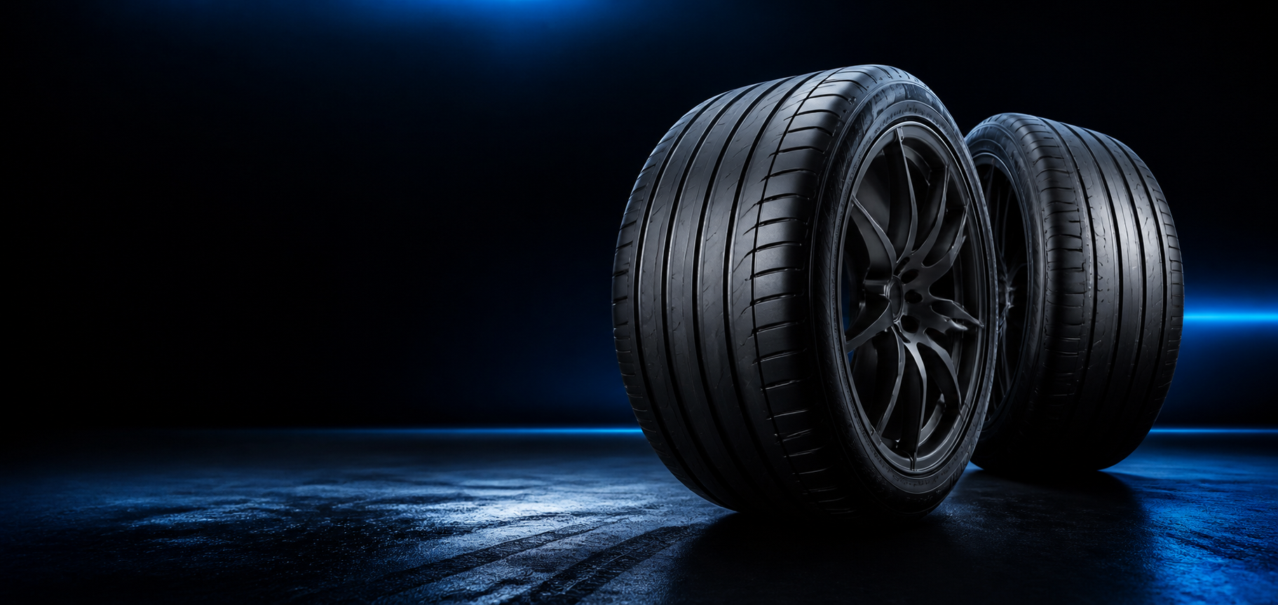 Pneus automotivos em destaque